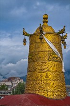 Buddhist symbols on the roof of the Jokhang temple