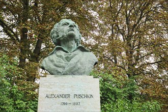 Monument and bust of Alexander Pushkin