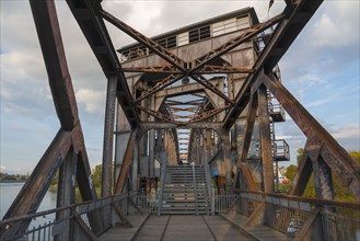 Historic lift bridge over the Elbe