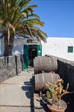 Entrance to wine museum El Grifo in historic bodega from 1775
