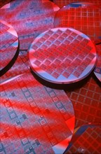 Silicon Wafers with Etched Integrated Circuits
