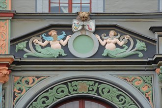 Detail with figures and ornaments at the historical Cranach House