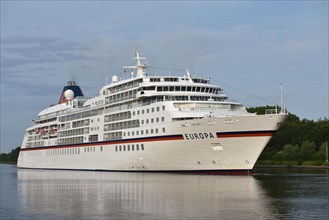 Cruise ship Europa sails through the Kiel Canal