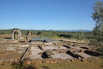 Roman excavation site Ciudad Romana de Caparra near Oliva de Plasencia