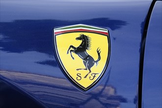Ferrari logo on a model 488 Pista
