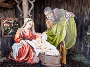 The baby Jesus in the Christmas cot