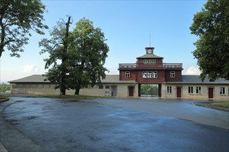 Concentration camp building and entrance