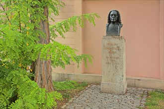 Johann Sebastian Bach monument with bust