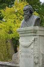 Bust with inscription Johannes Brahms Monument