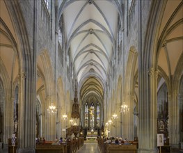 Interior view of the neo-Gothic collegiate church of