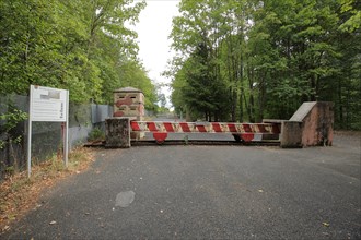 Inner German border crossing to the former GDR and security installation with barrier