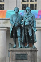 Monument and figures with Wolfgang von Goethe and Friedrich Schiller