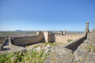 View from castle and historic city fortifications with courtyard