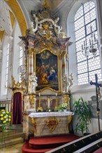 Side altar in the church of St. George and Florian in Reicholzried