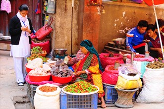 Street vending of spices Kathmandu