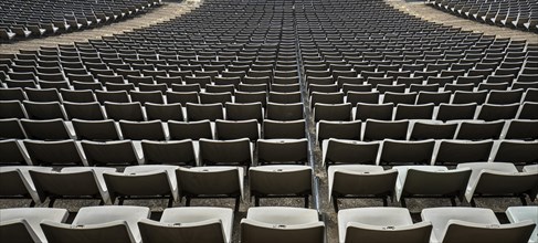 Seats in the former Olympic Stadium Estadi Olimpic Lluis Companys