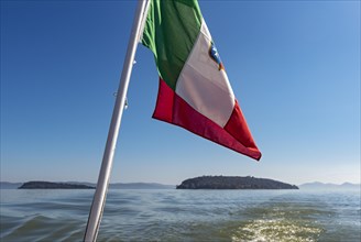 Italian National Flag on a boat