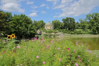 Leopoldine Temple with Lake and Flowers