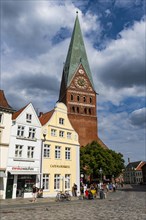 Old hanseatic houses with the church of St.John