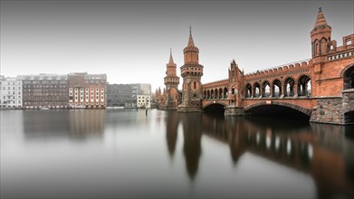 The Oberbaum Bridge that connects the Berlin districts of Kreuzberg and Friedrichshain