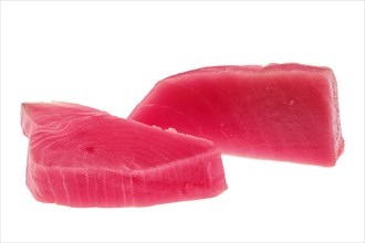 Two fresh raw tuna steaks