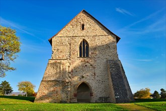 Front view of remains of old church at carolingian imperial Abbey of Lorsch in Germany