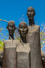 Local wooden art statues in the Ankarafantsika National Park
