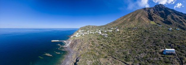A 180 degree view over the island and the coastline of Ginostra