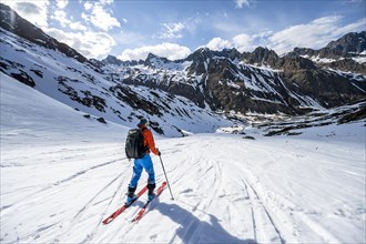 Ski tourers on the descent
