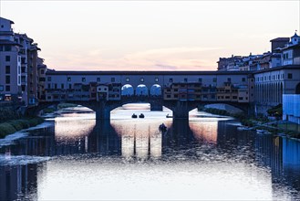 The Ponte Vecchio bridge over the river Arno