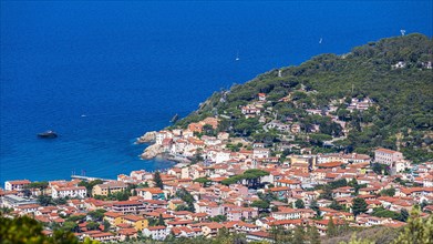 View of the village of Marciana Marina on the north coast of Elba