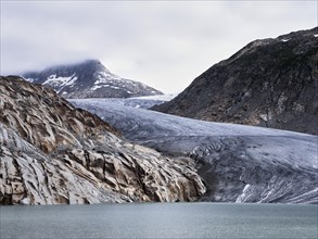 Rhone glacier with glacial lake
