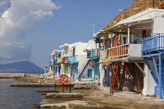 Colourful houses in the small fishing village of Klima on the island of Milos