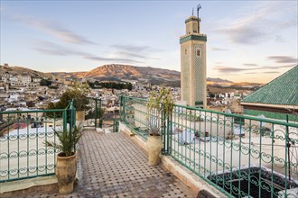 Famous al-Qarawiyyin mosque and University in heart of historic downtown of Fez