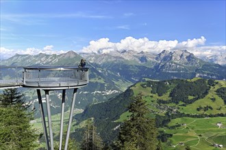 Viewing platform with a view of the Alps