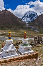 Stupas on the Kailash Kora before Mount Kailash