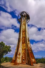 Rusty lighthouse on the northern beach of the Island Ile Sainte-Marie although Nosy Boraha