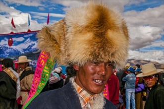 Traditional dressed man on the festival of the tribes in Gerze