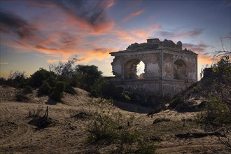 Ruin of an old fort in the dunes