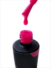 Bottle of nail polish pink