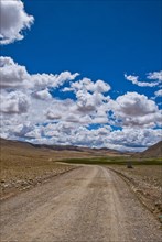 Open wide scenery in Tibet along the southern route into Western Tibet