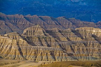 Eroded mud landscape in the kingdom of Guge