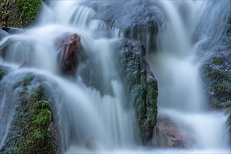 Fresh and beautiful waterfalls in a mountain stream in spring. La Serva