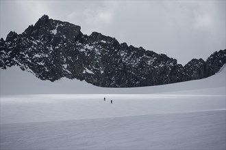Individual ski tourers on the Alpeiner Ferner