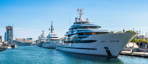 Super Yachts in Port of Barcelona