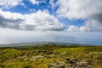 Overlook over Faial from Ponta do Pico highest mountain of Portugal