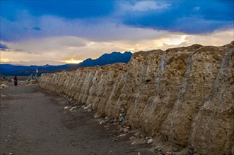 Eroded mud wall in the kingdom of Guge