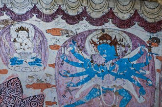 Wall painting in a temple in the kingdom of Guge