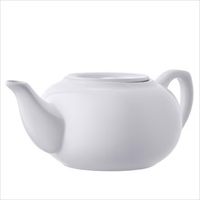 Big and clean ceramic teapot isolated on white