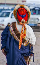 Traditional dressed man on the festival of the tribes in Gerze